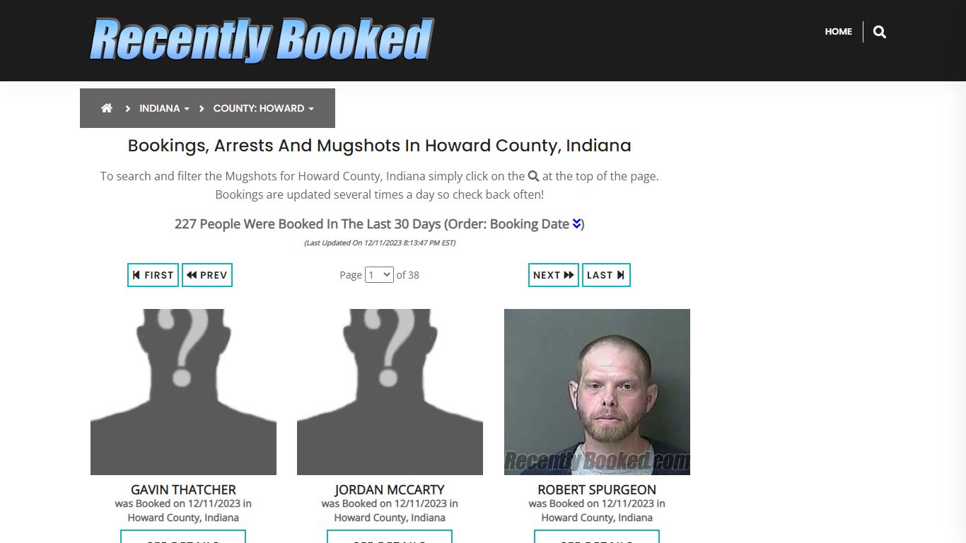 Recent bookings, Arrests, Mugshots in Howard County, Indiana